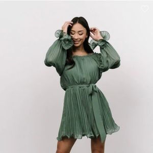 Aubrey off Shoulder Pleated Mini Dress